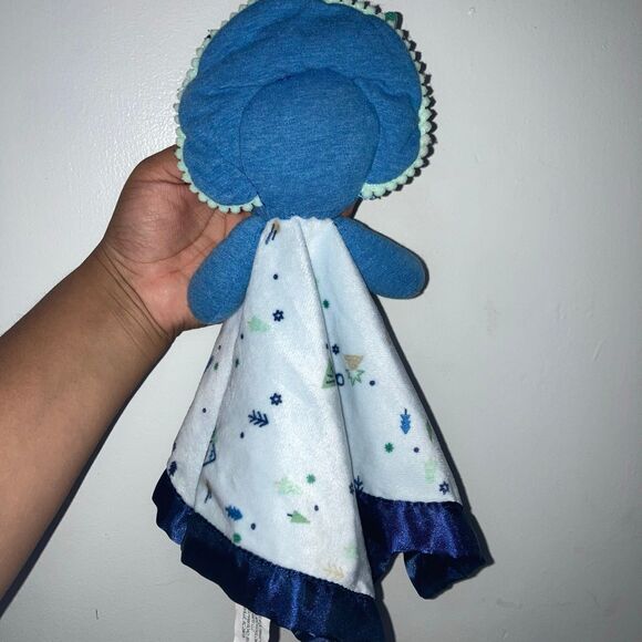 Cloud island blue triceratops dinosaur plush lovey security blanket - Picture 2 of 2